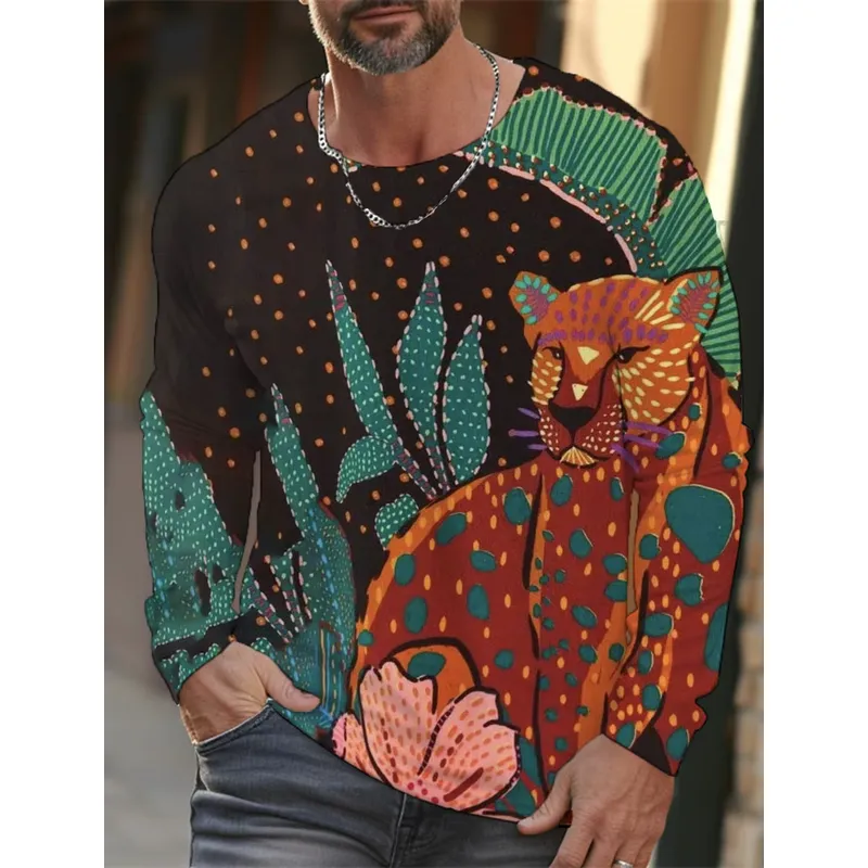 3D Printed Casual Long Sleeve  - огляд і ціна Mens Fashion Clothes