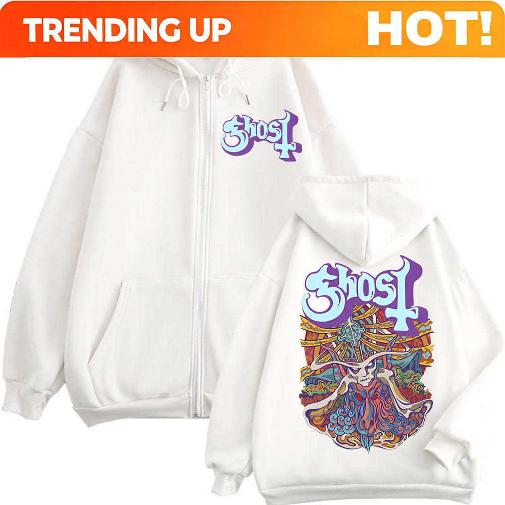 Ghost Band Graphic Zipper Hood - огляд і ціна Mens Fashion Zip Up Hoodies
