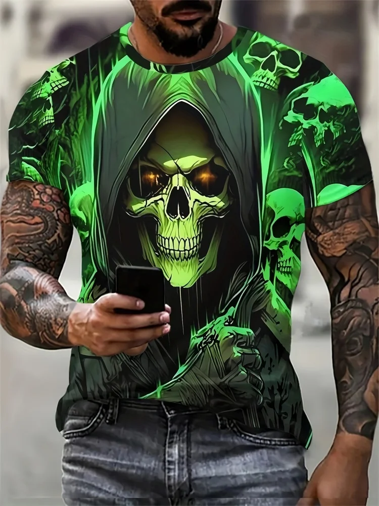 Fashion Men's 3D Skull Print S - огляд і ціна Mens Fashion Summer
