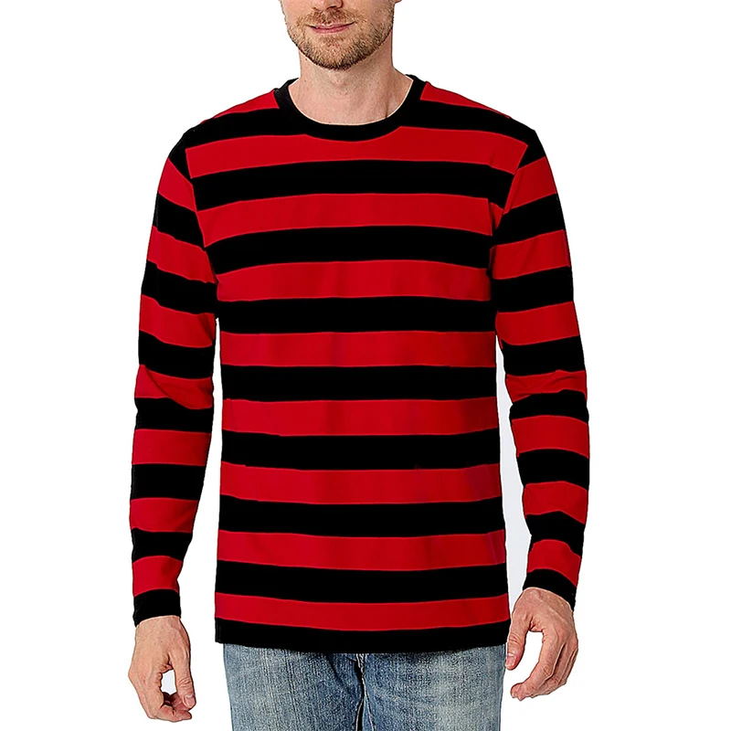 Contrast Stripe 3D Print Men L - огляд і ціна Men'S Fashion T Shirts