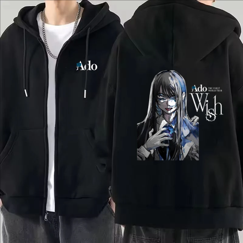 2026 Ado Graphic Printed Zippe - огляд і ціна Mens Fashion Zip Up Hoodies