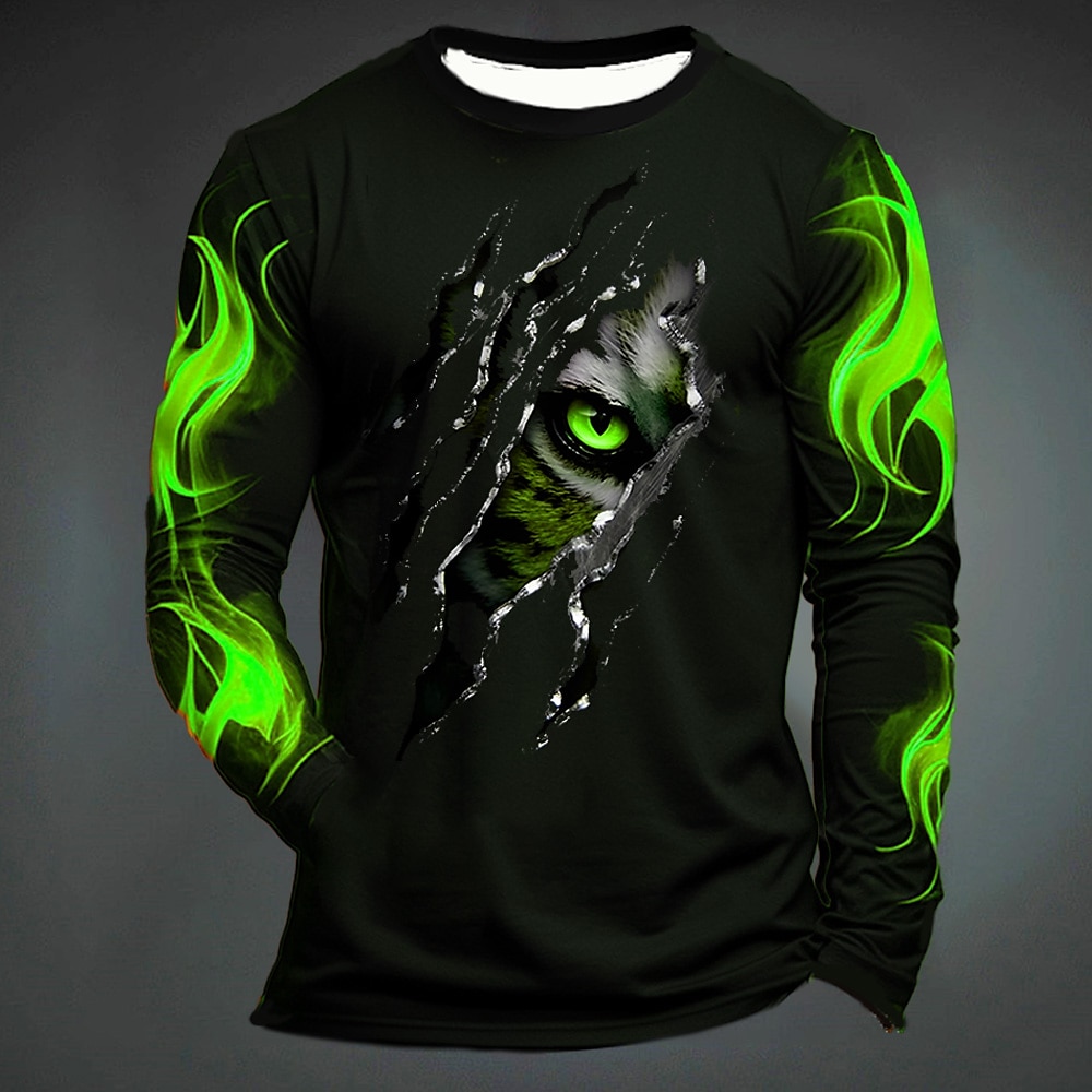 Funny Tiger Print T Shirt For  - огляд і ціна Mens Fashion Clothes