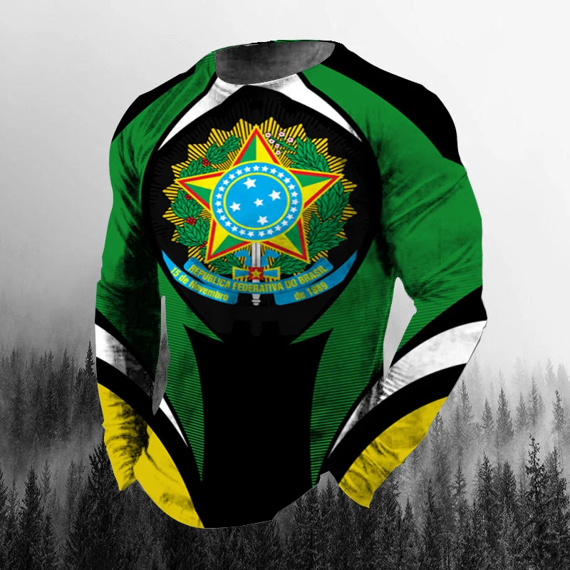Vintage Brazilian Flag 3D Prin - огляд і ціна Mens Fashion Clothes