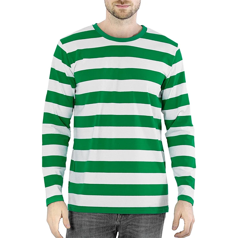 Fashion Contrast Stripe 3D Pri - огляд і ціна Men'S Fashion T Shirts