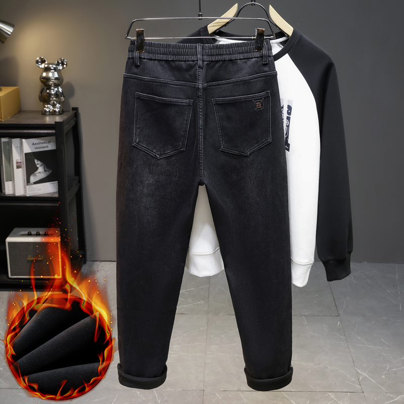Men Winter New Fleece Jeans El - огляд і ціна Men'S Fashion Grey Jeans